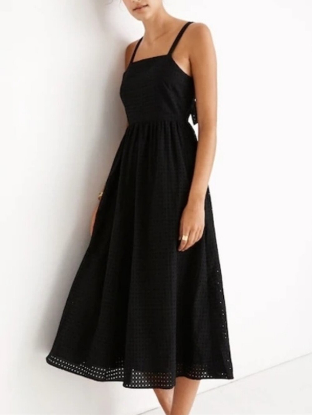 Madewell Eyelet Bow-Back Midi Dress